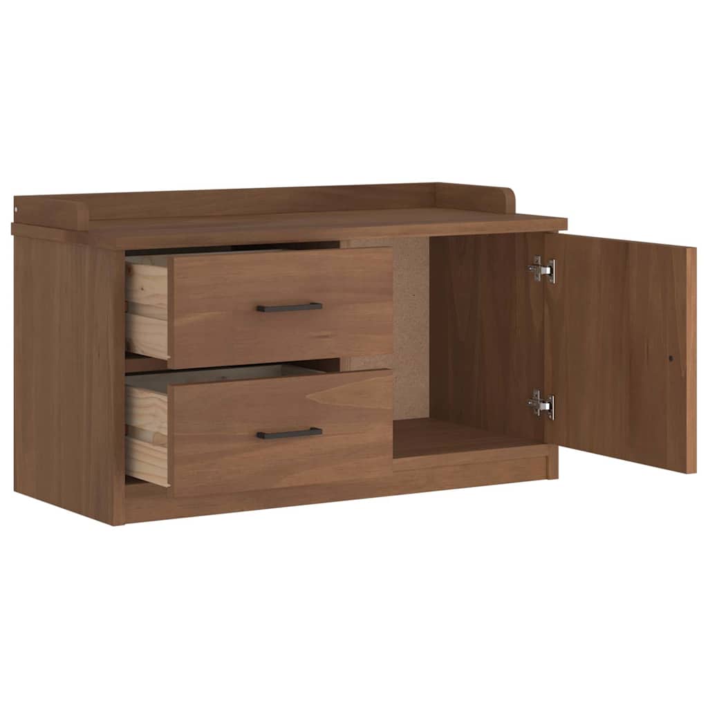 Sandnes tömör fenyőfa előszobapad 87x40x50 cm