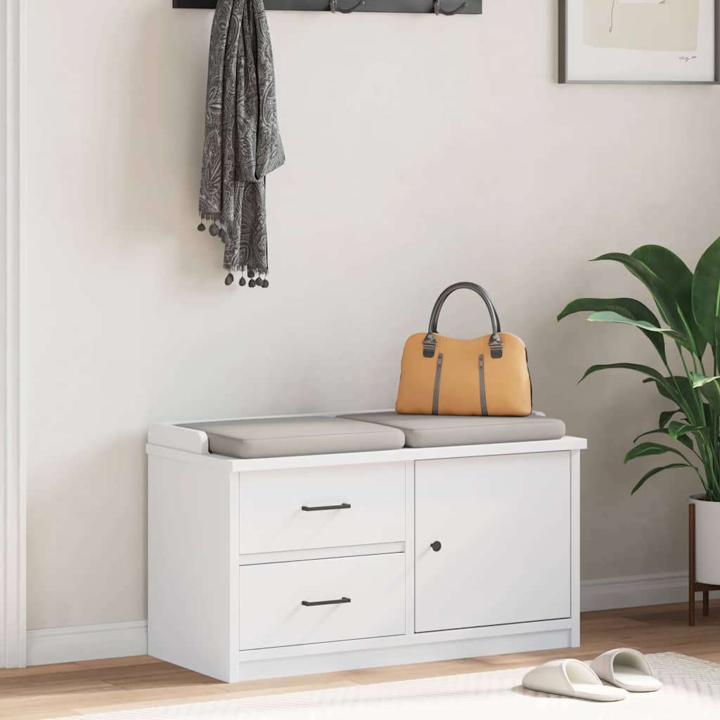 Sandnes fehér tömör fenyőfa előszobapad 87x40x50 cm