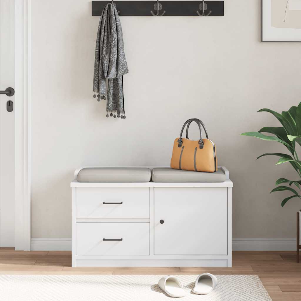 Sandnes fehér tömör fenyőfa előszobapad 87x40x50 cm