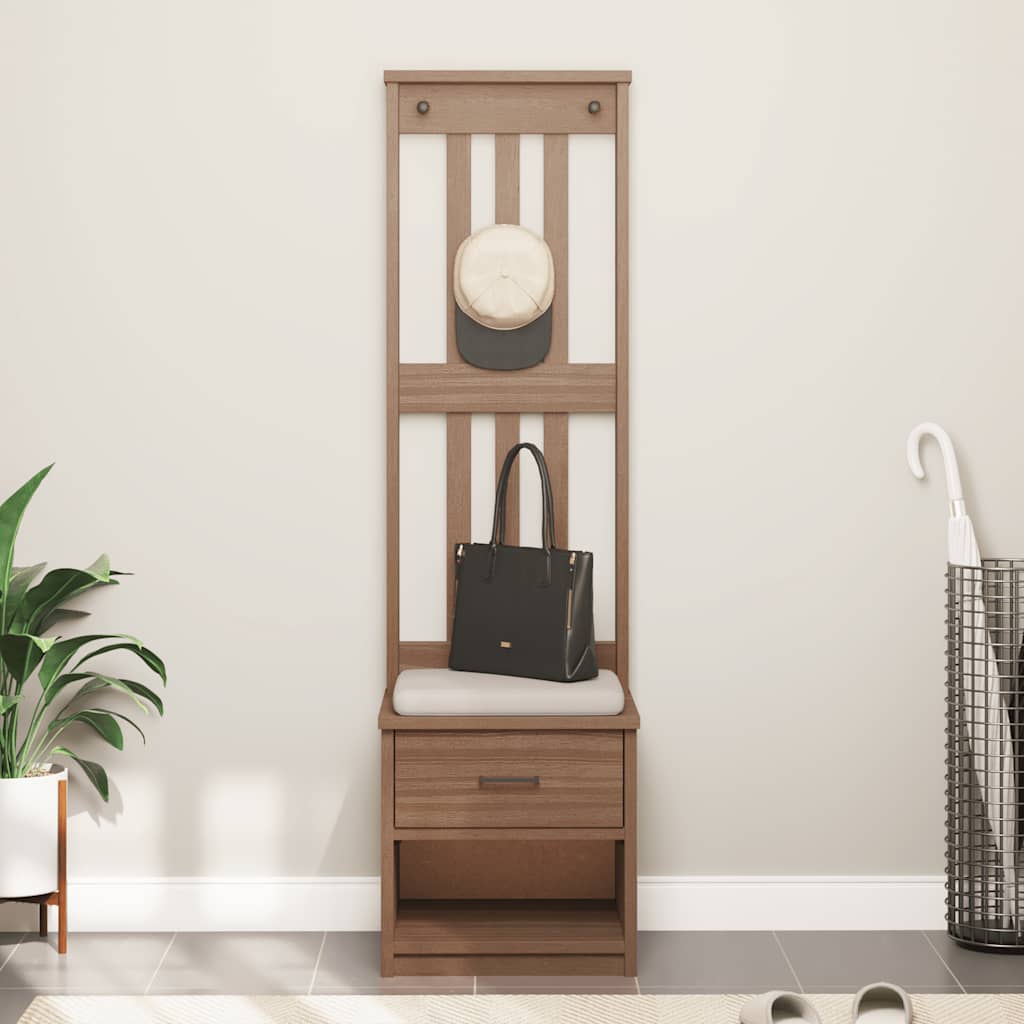 Sandens tömör fenyőfa előszobafa 45x40x159,5 cm