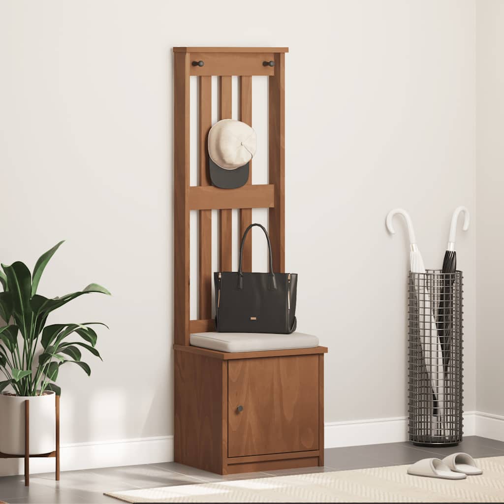 Sandens tömör fenyőfa előszobafa 45x40x159,5 cm