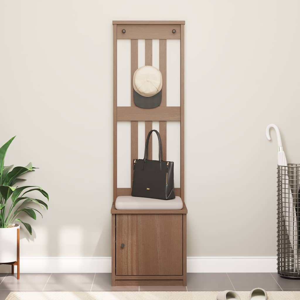 Sandens tömör fenyőfa előszobafa 45x40x159,5 cm