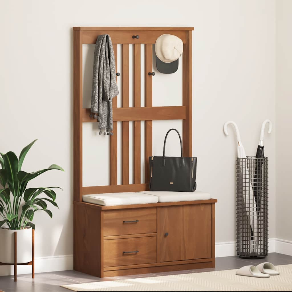 Sandens tömör fenyőfa előszobafa 87x40x159,5 cm