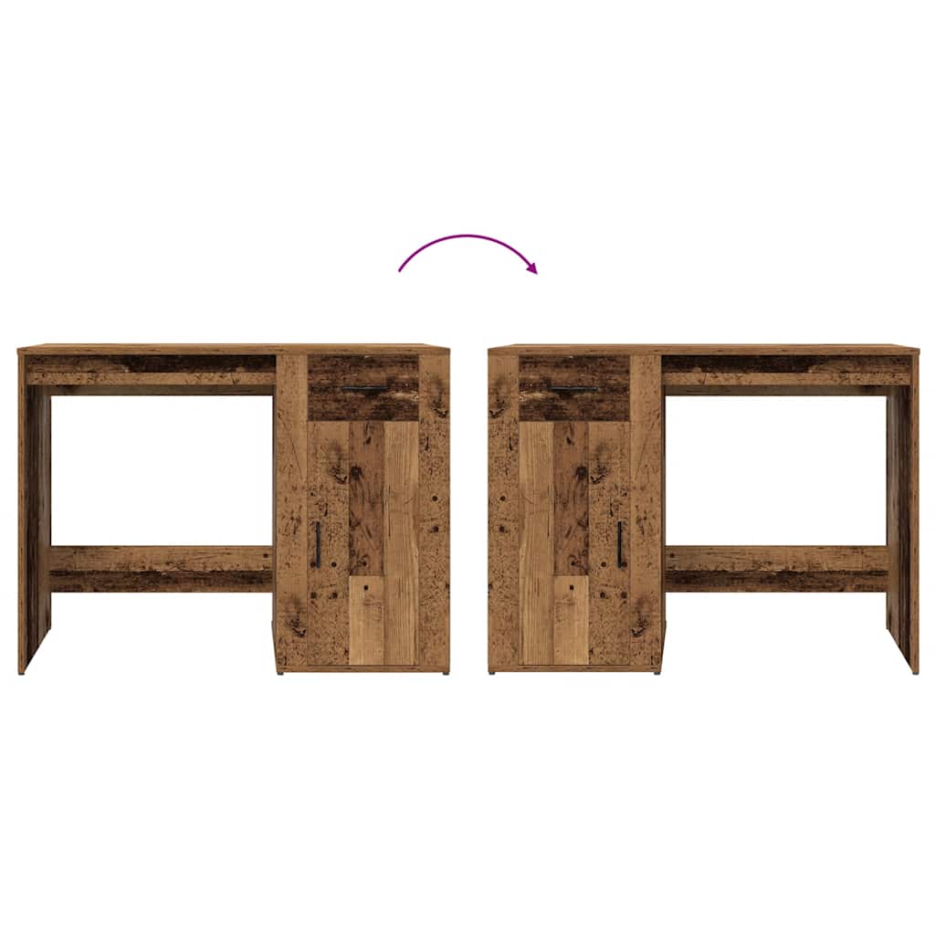 Antik fa színű szerelt fa íróasztal 100 x 49 x 75 cm