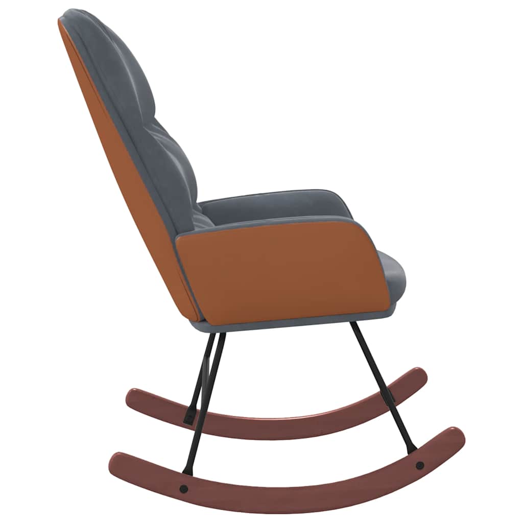 Sötétszürke bársony hintaszék