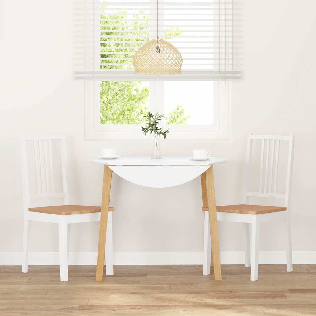 2 db fehér tömörfa gumiból készült étkezőszékek