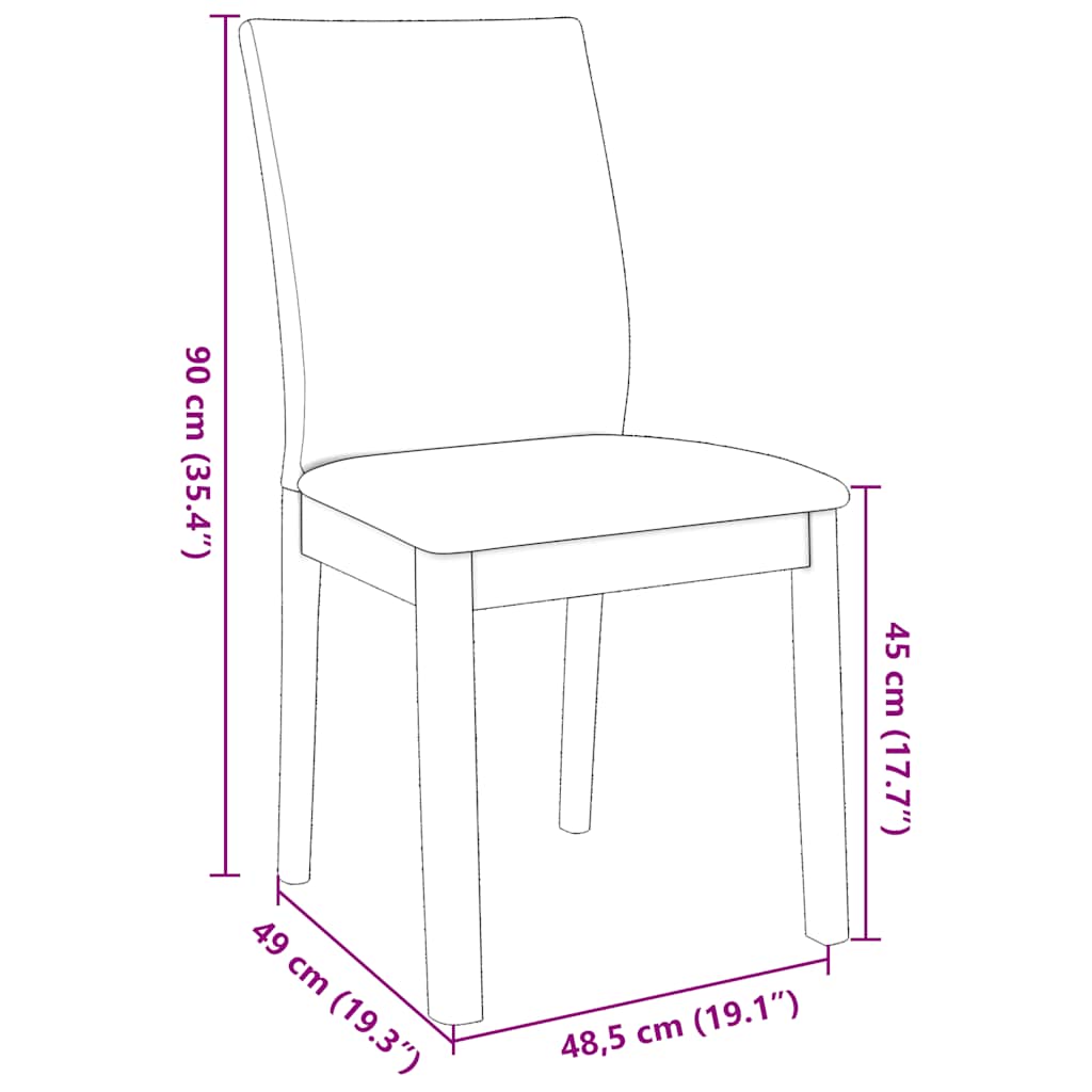 2 db barna tömörfa gumiból készült étkezőszékek párnákkal