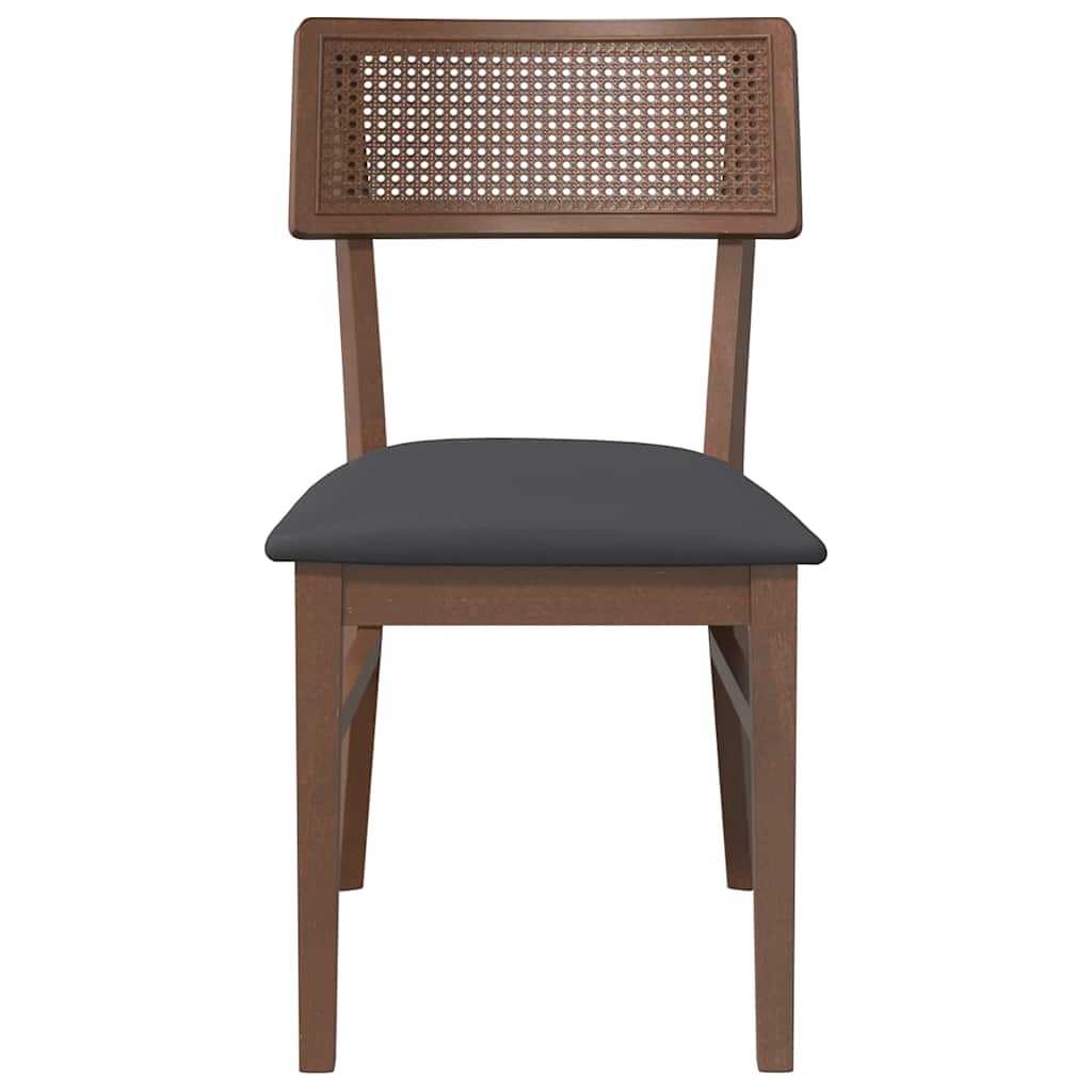 2 db barna tömörfa gumiból készült étkezőszékek párnákkal