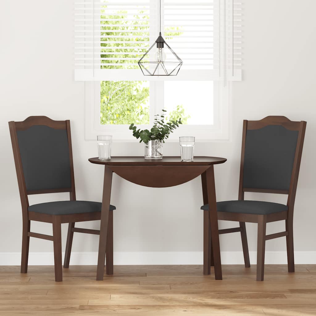 2 db barna tömörfa gumiból készült étkezőszékek párnákkal