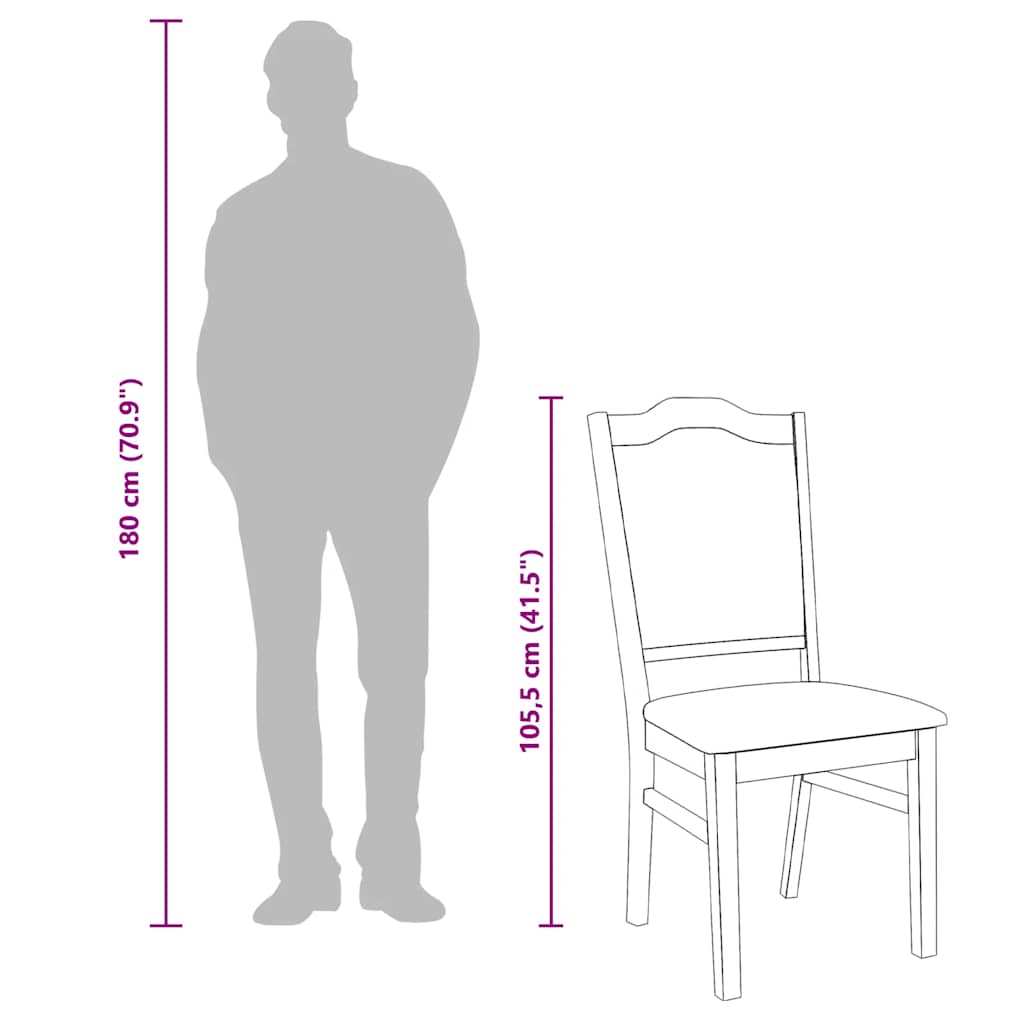 2 db barna tömörfa gumiból készült étkezőszékek párnákkal