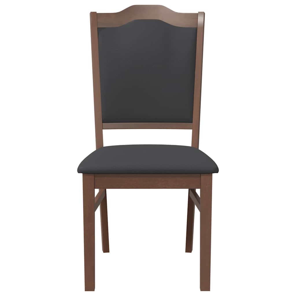 2 db barna tömörfa gumiból készült étkezőszékek párnákkal