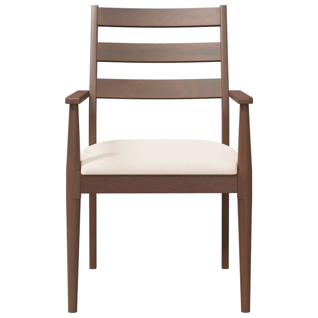 2 db barna tömörfa gumiból készült étkezőszékek párnákkal