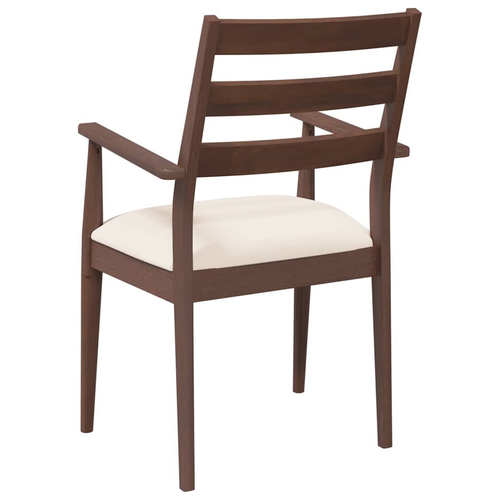 2 db barna tömörfa gumiból készült étkezőszékek párnákkal