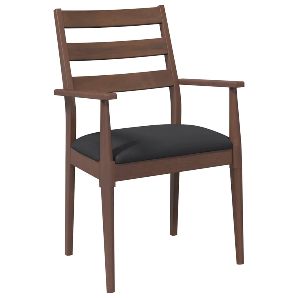 2 db barna tömörfa gumiból készült étkezőszékek párnákkal