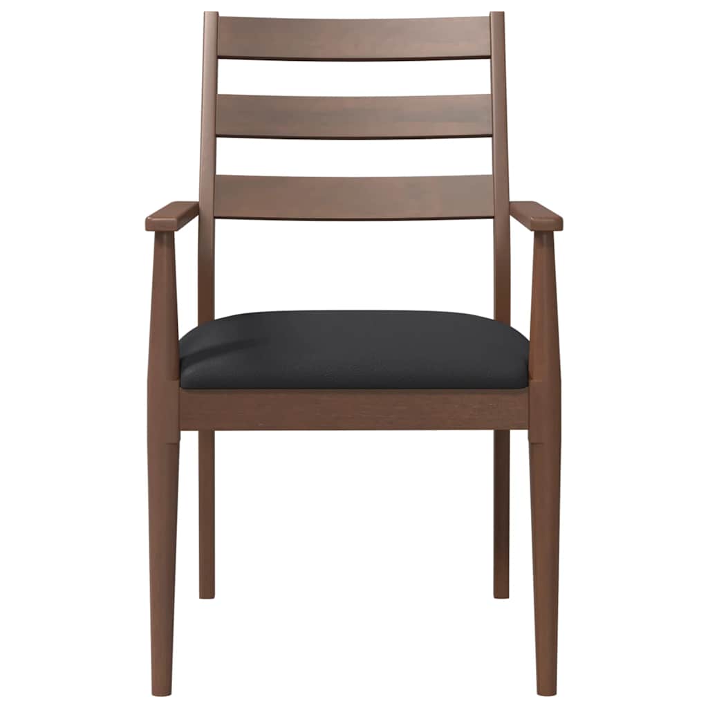 2 db barna tömörfa gumiból készült étkezőszékek párnákkal
