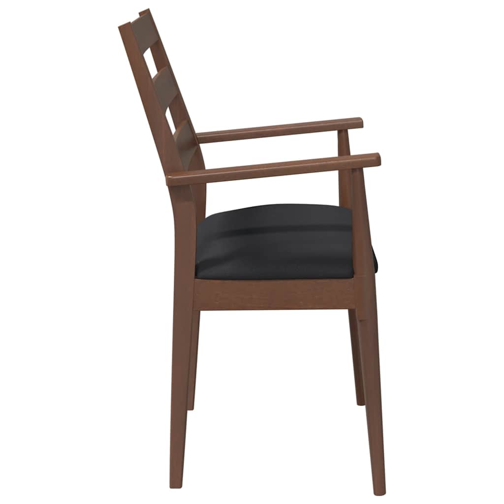 2 db barna tömörfa gumiból készült étkezőszékek párnákkal