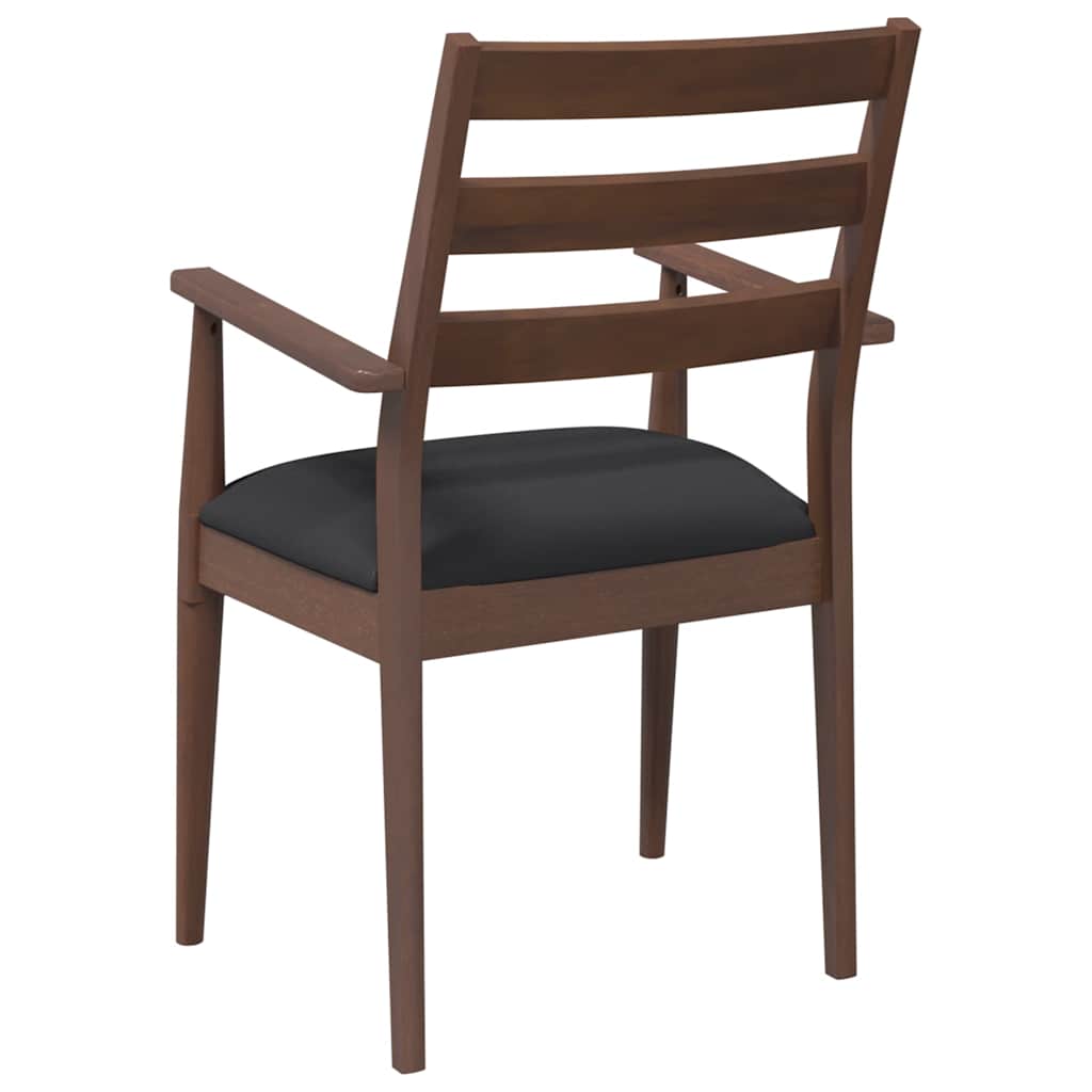 2 db barna tömörfa gumiból készült étkezőszékek párnákkal