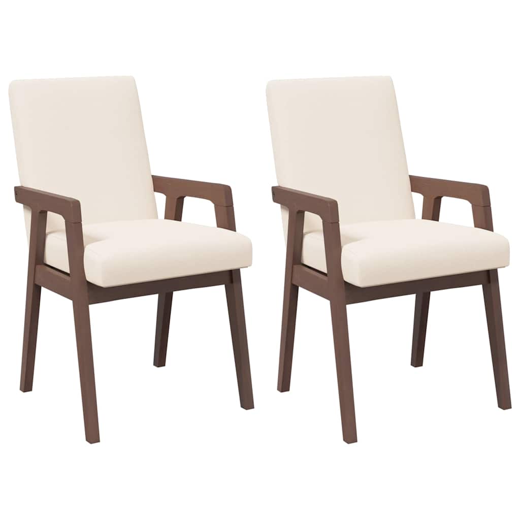 2 db barna tömörfa gumiból készült étkezőszékek párnákkal