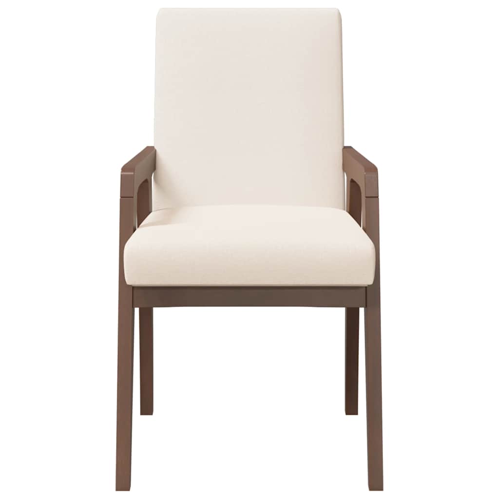 2 db barna tömörfa gumiból készült étkezőszékek párnákkal