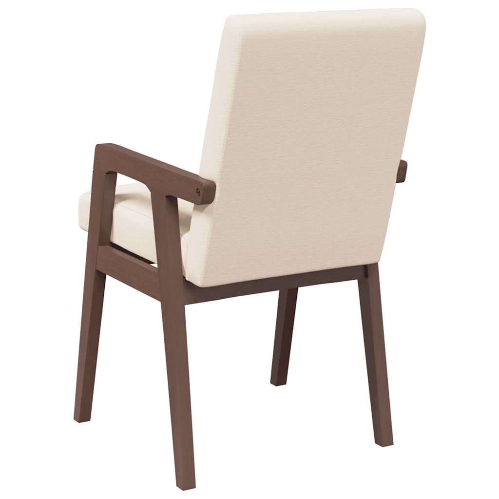 2 db barna tömörfa gumiból készült étkezőszékek párnákkal