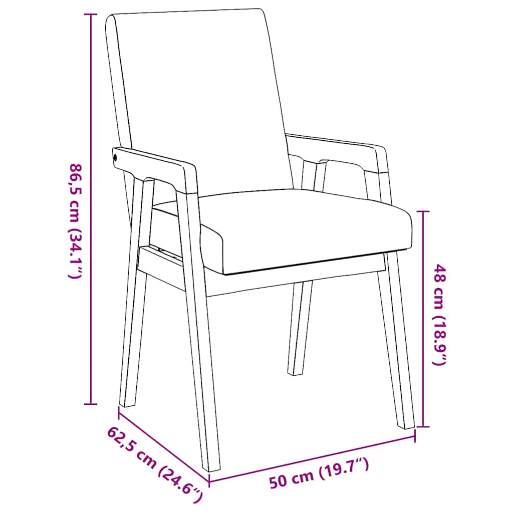 2 db barna tömörfa gumiból készült étkezőszékek párnákkal