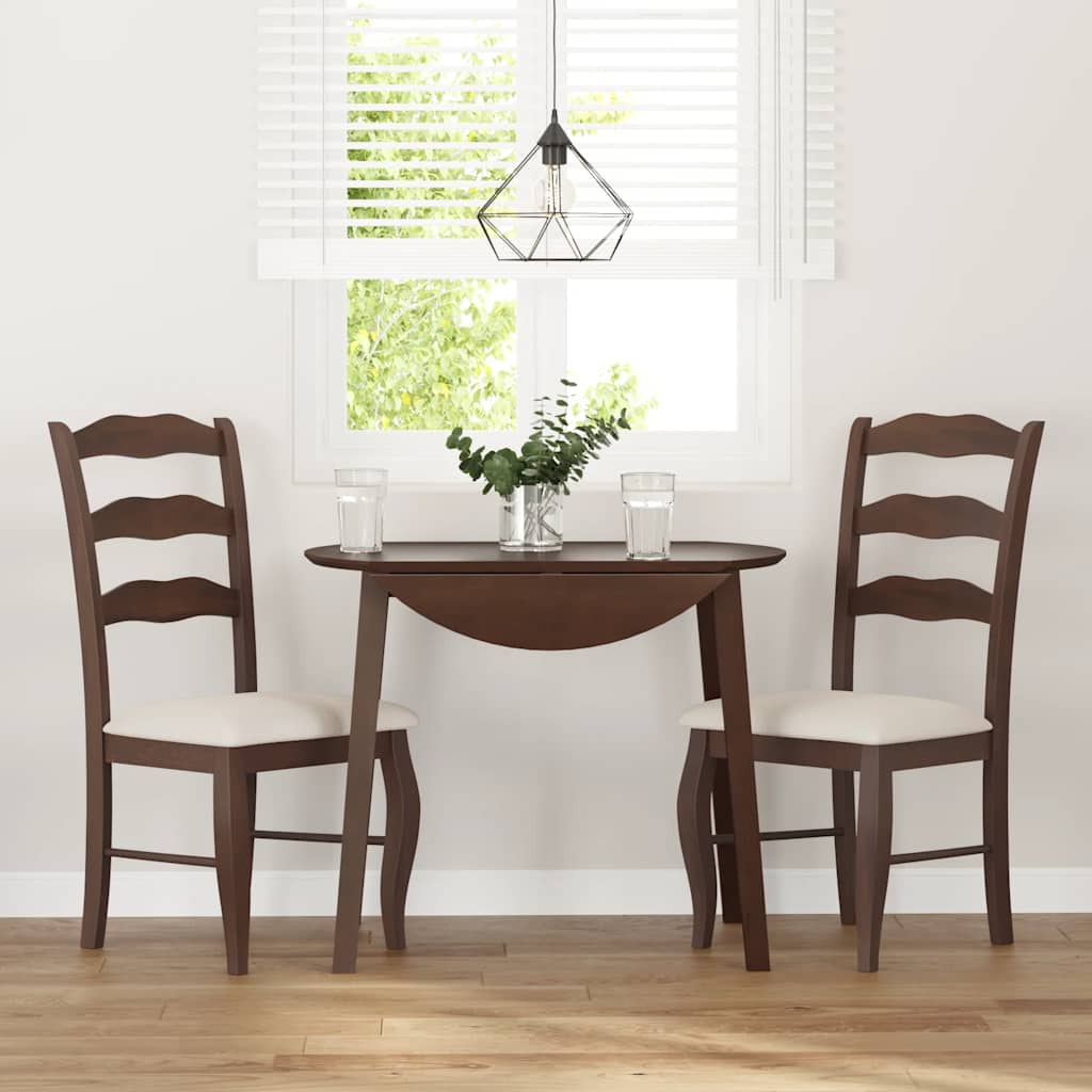 2 db barna tömörfa gumiból készült étkezőszékek párnákkal