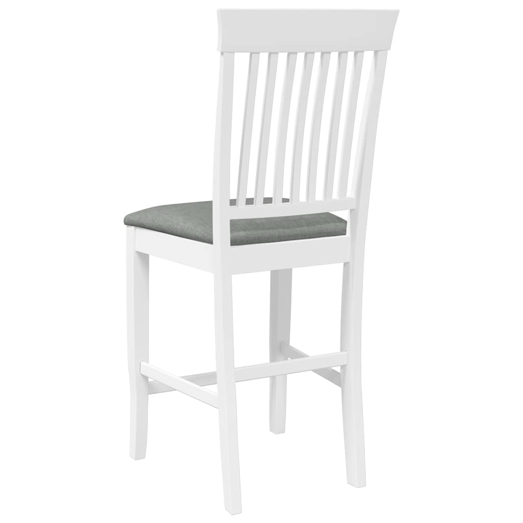 2 db fehér tömörfa gumiból bárszékek párnákkal