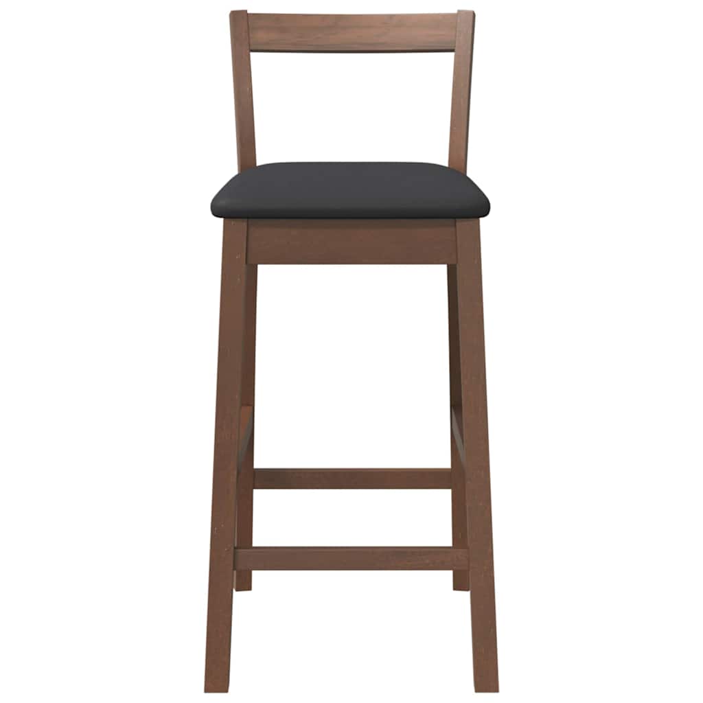 2 db barna tömörfa gumiból bárszékek párnákkal