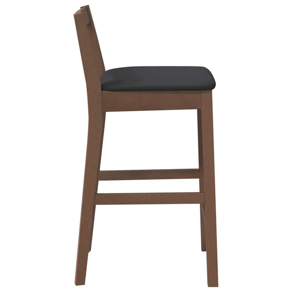 2 db barna tömörfa gumiból bárszékek párnákkal