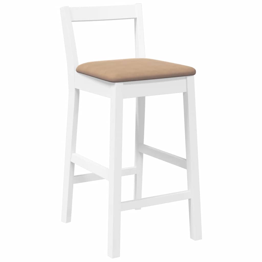 2 db fehér tömörfa gumiból bárszékek párnákkal