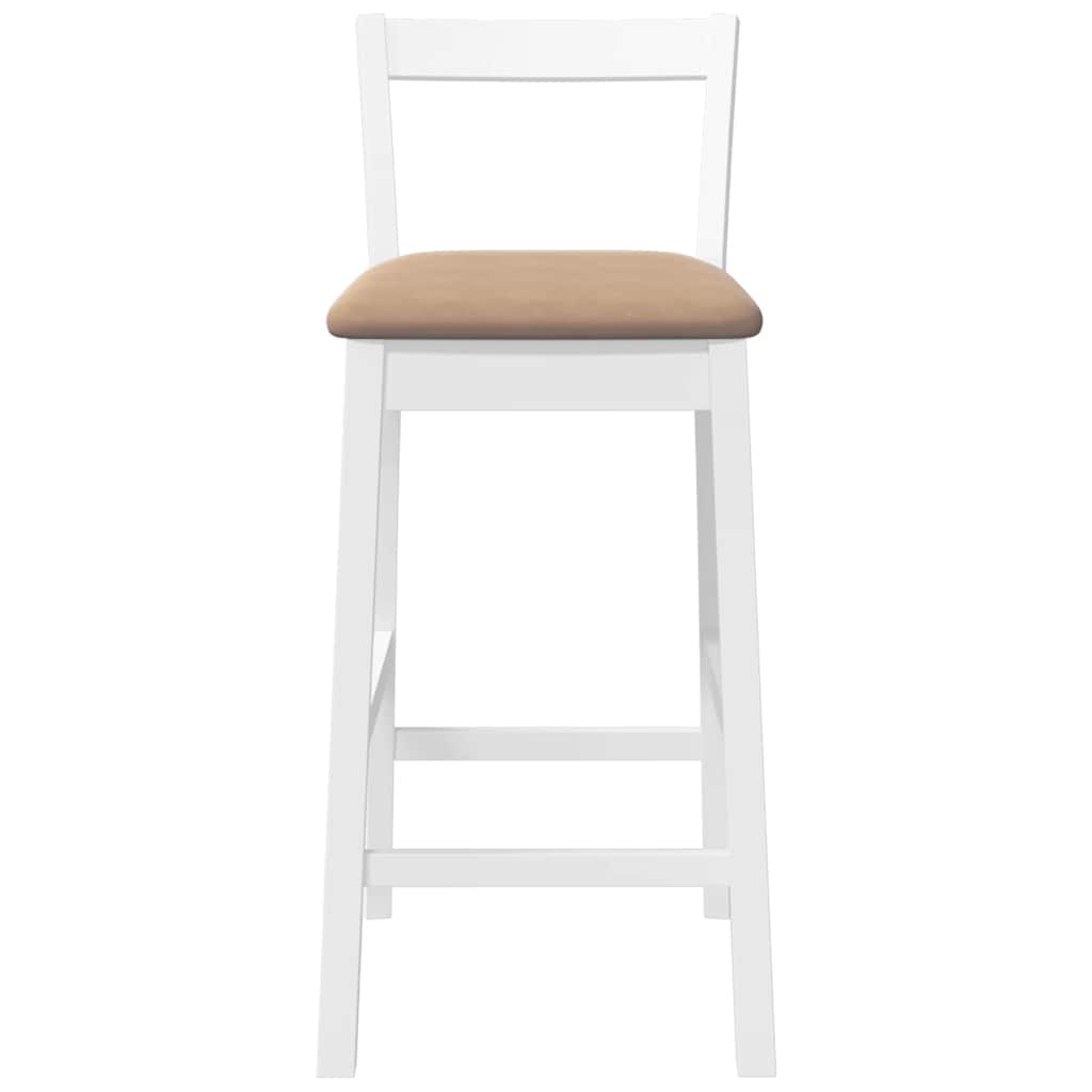 2 db fehér tömörfa gumiból bárszékek párnákkal