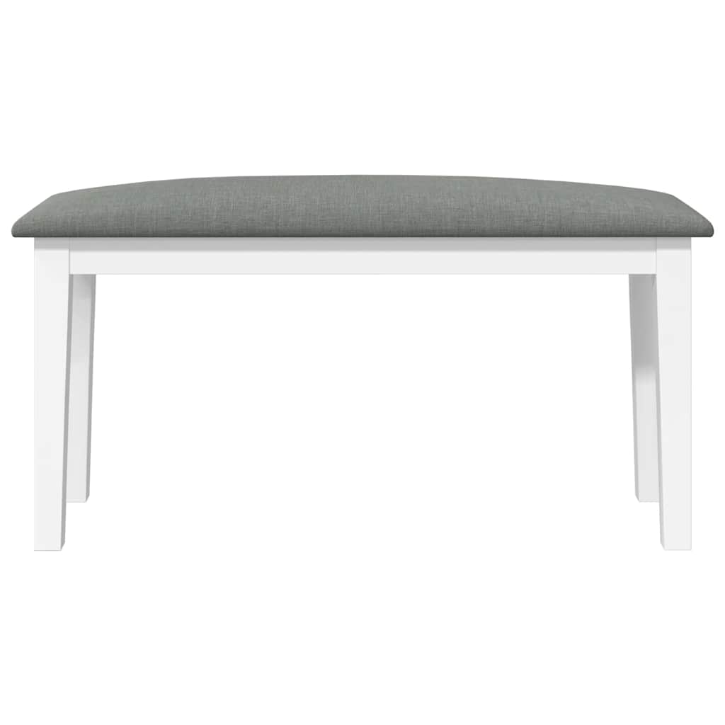 Fehér tömörfa gumiból pad 90 cm