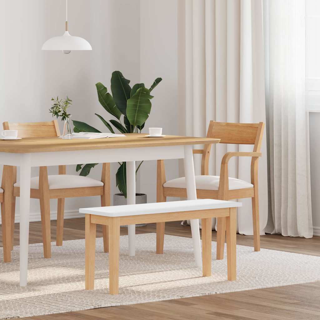 Fehér tömörfa gumiból pad 90 cm