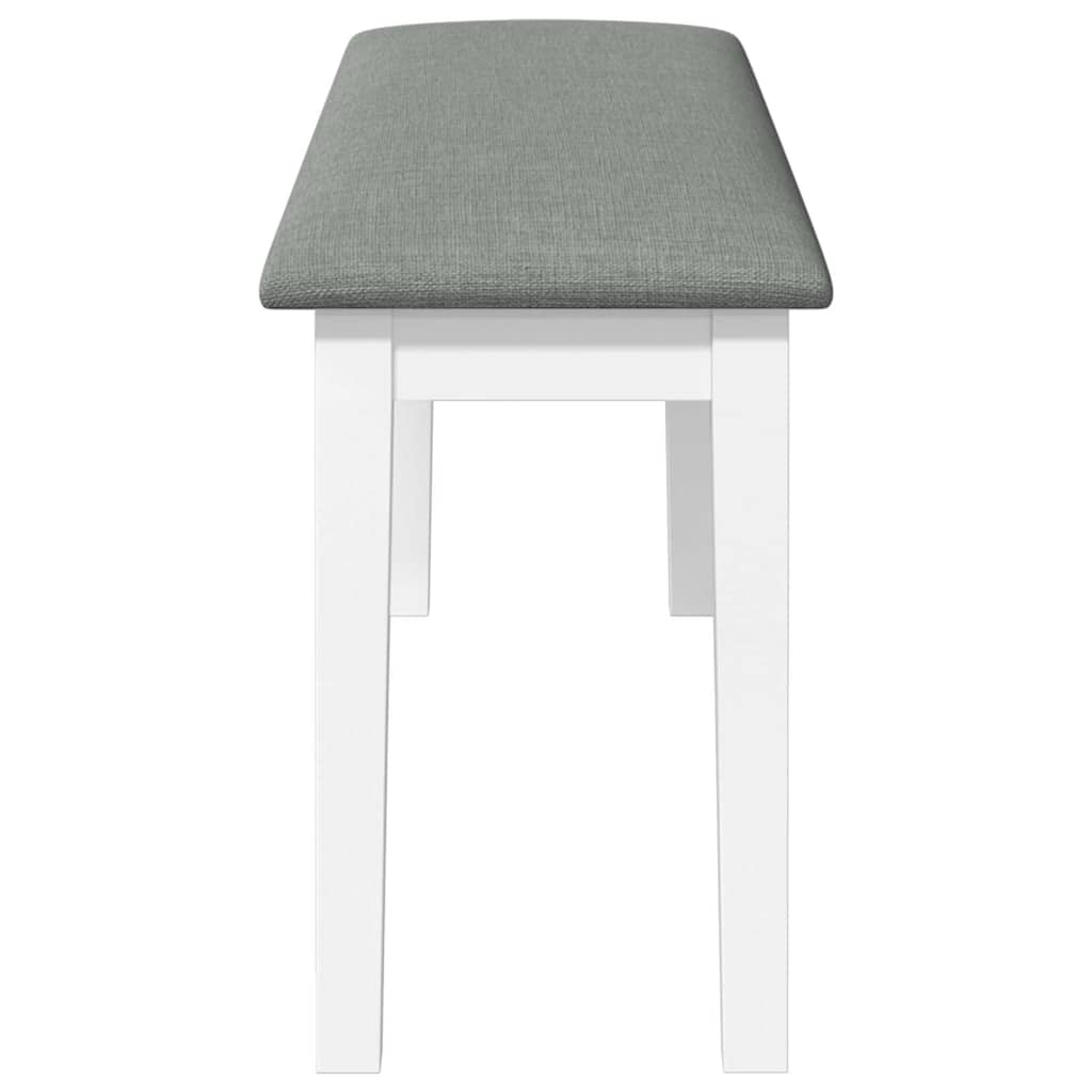 Fehér tömörfa gumiból pad 110 cm