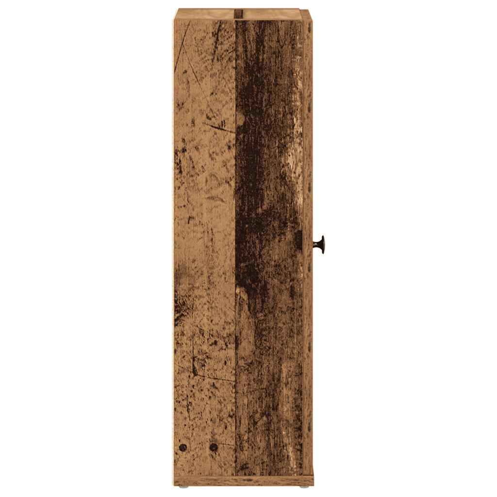 Antik fa színű fürdőszobaszekrény tekercstartóval 20,5x22x72 cm