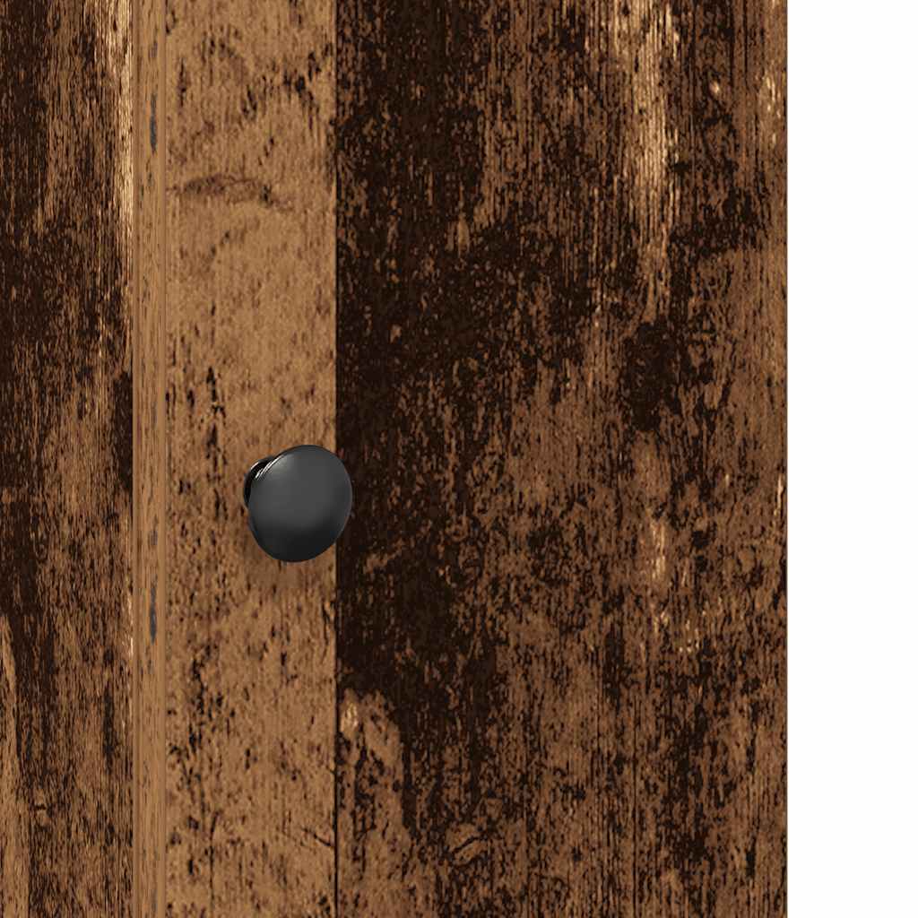 Antik fa színű fürdőszobaszekrény tekercstartóval 20,5x22x72 cm