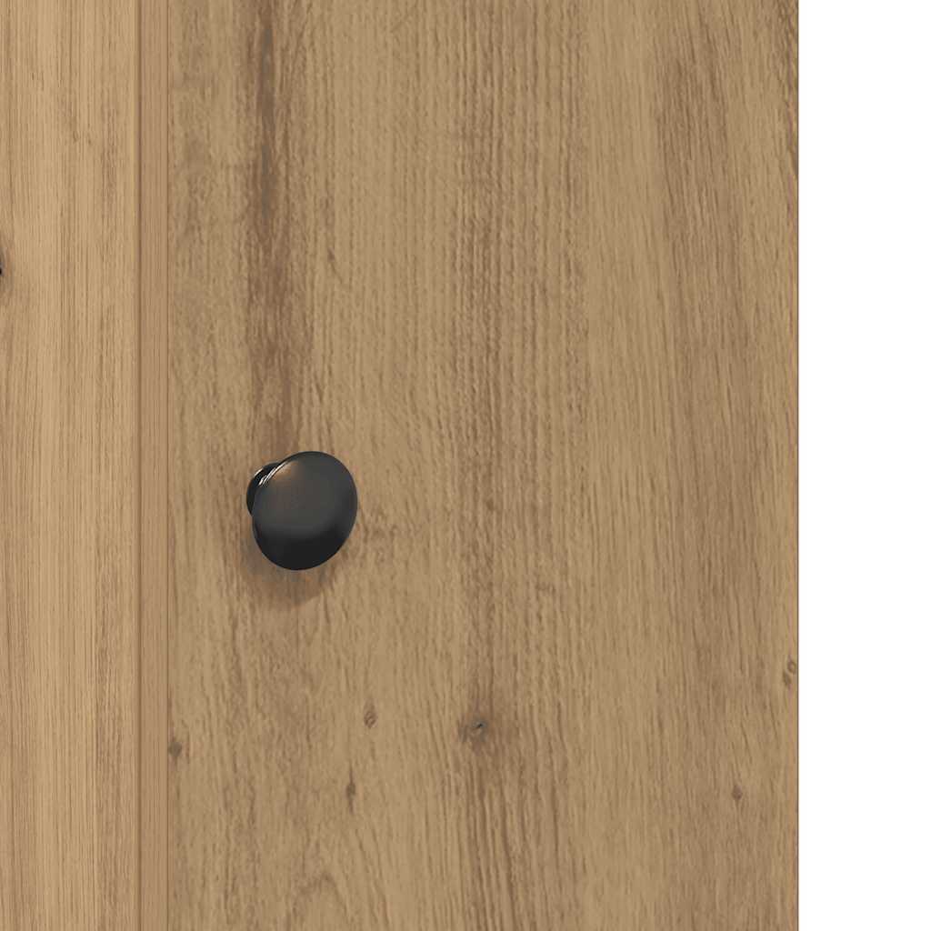 Kézműves tölgy fürdőszobaszekrény tekercstartóval 20,5x22x72 cm