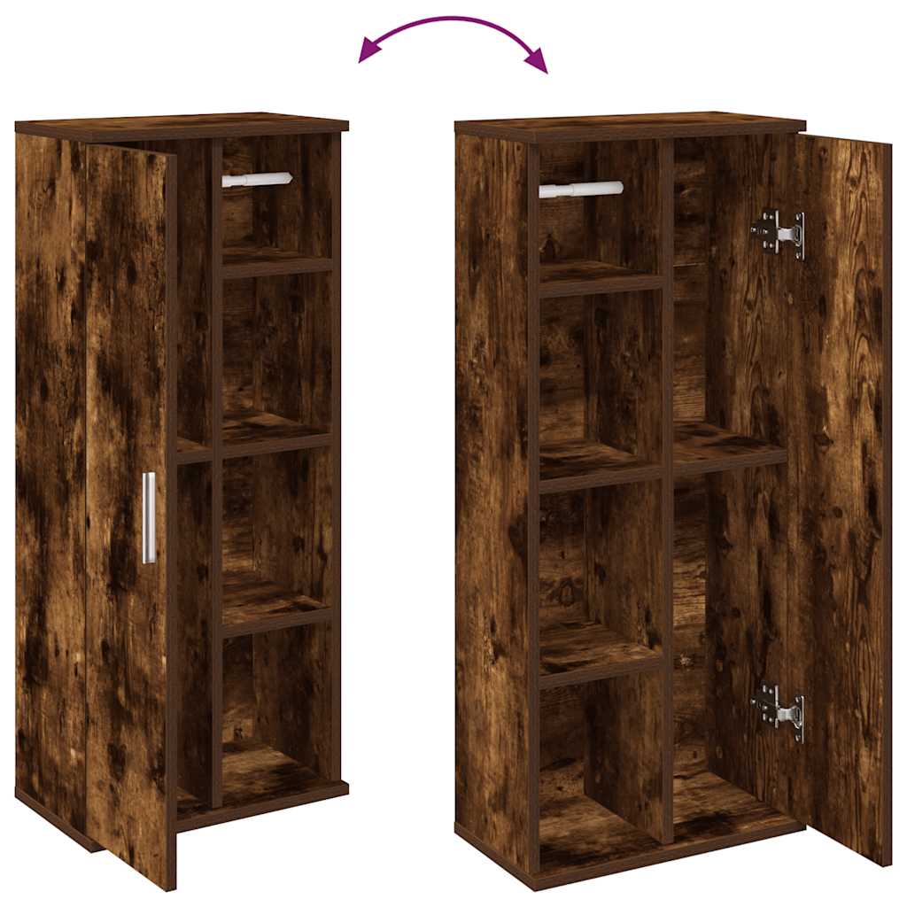 Füstös tölgy fürdőszobaszekrény tekercstartóval 39x22x90 cm