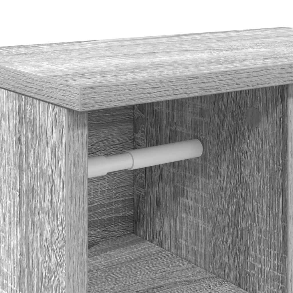 Szürke sonoma fürdőszobaszekrény tekercstartóval 39x22x90 cm