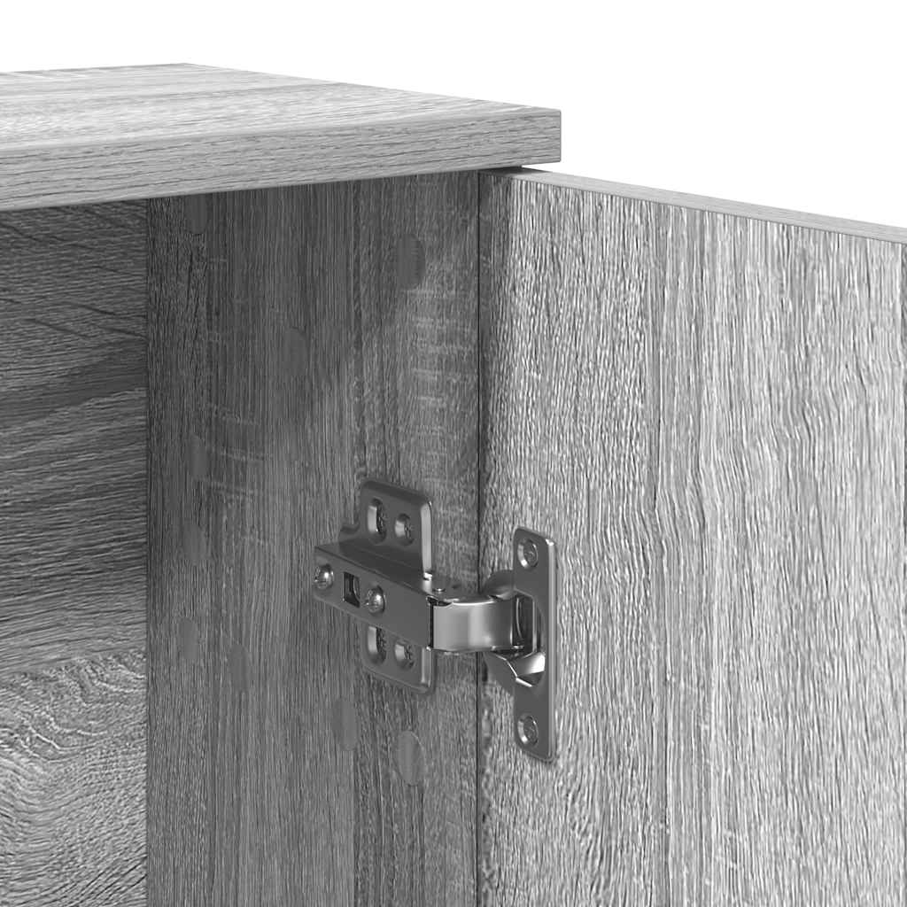 Szürke sonoma fürdőszobaszekrény tekercstartóval 39x22x90 cm