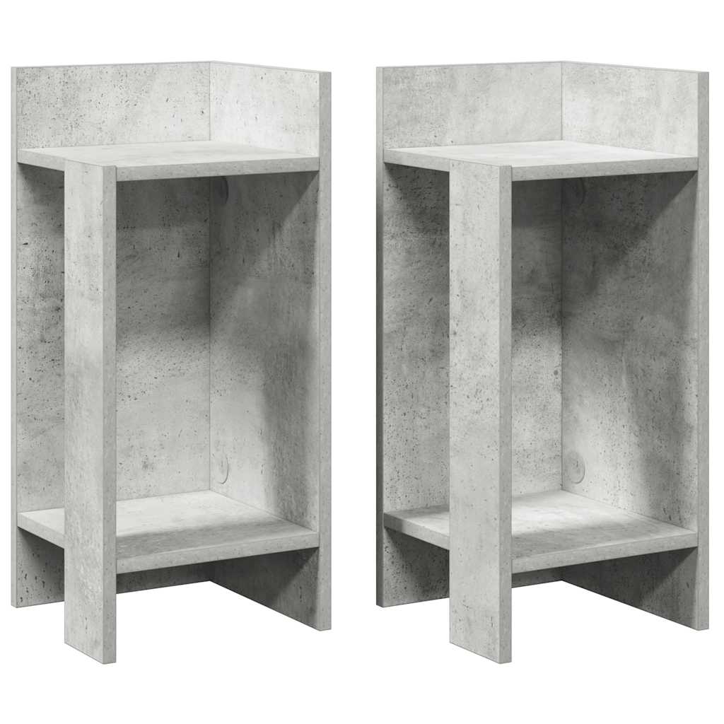 2 db betonszürke kisasztal polccal 25,5 x 27 x 60 cm