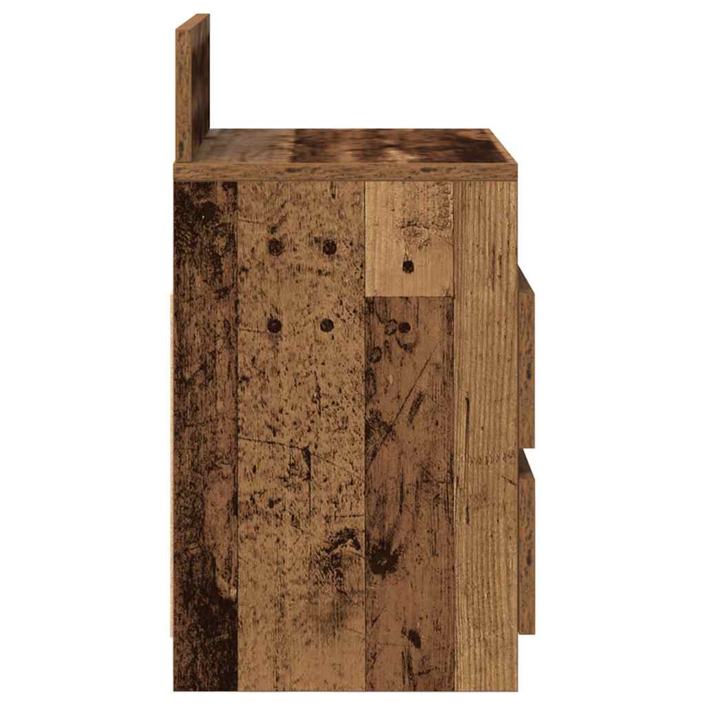 2 db antik fa színű éjjeliszekrény 2 fiókkal 40x33x60 cm