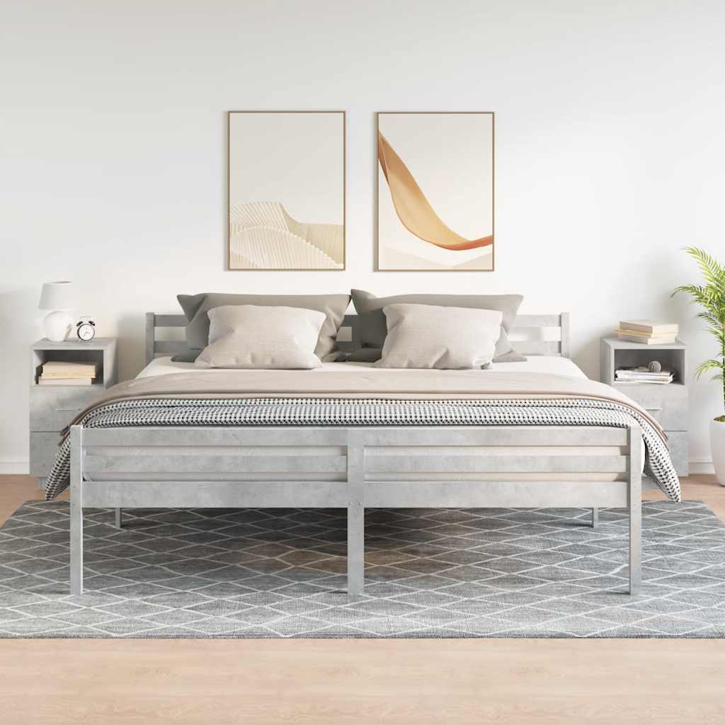 2 db betonszürke éjjeliszekrény 2 fiókkal 36x36x68 cm