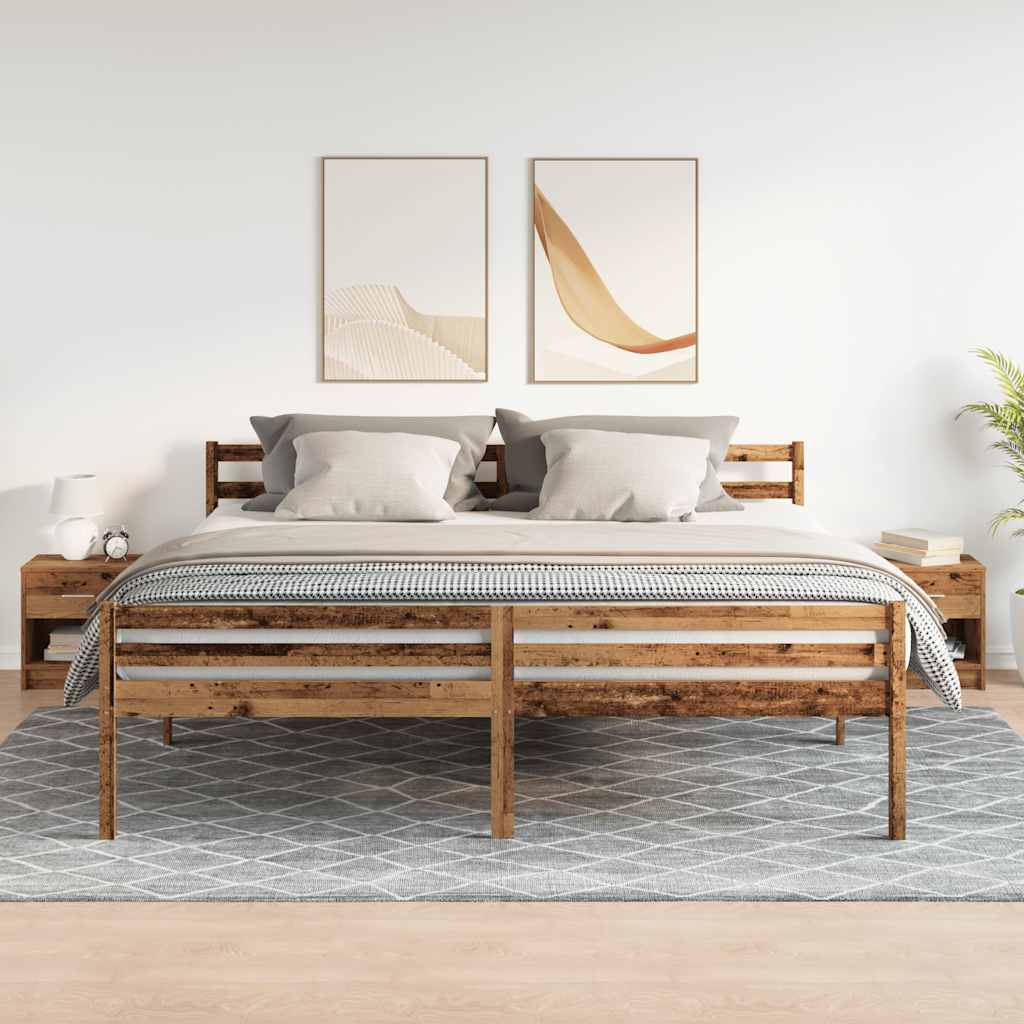 2 db antik fa színű éjjeliszekrény fiókkal 39x28x41 cm