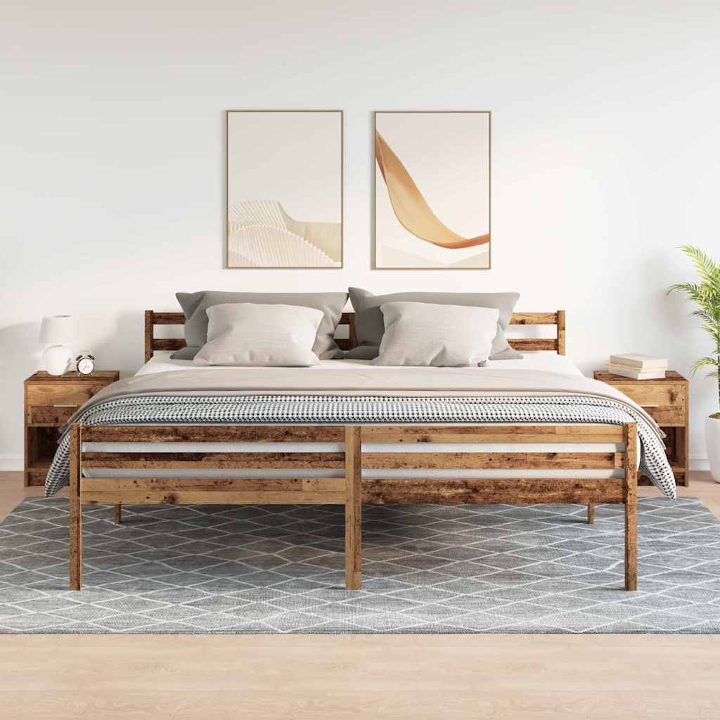 2 db antik fa színű éjjeliszekrény fiókkal 40x34x50 cm