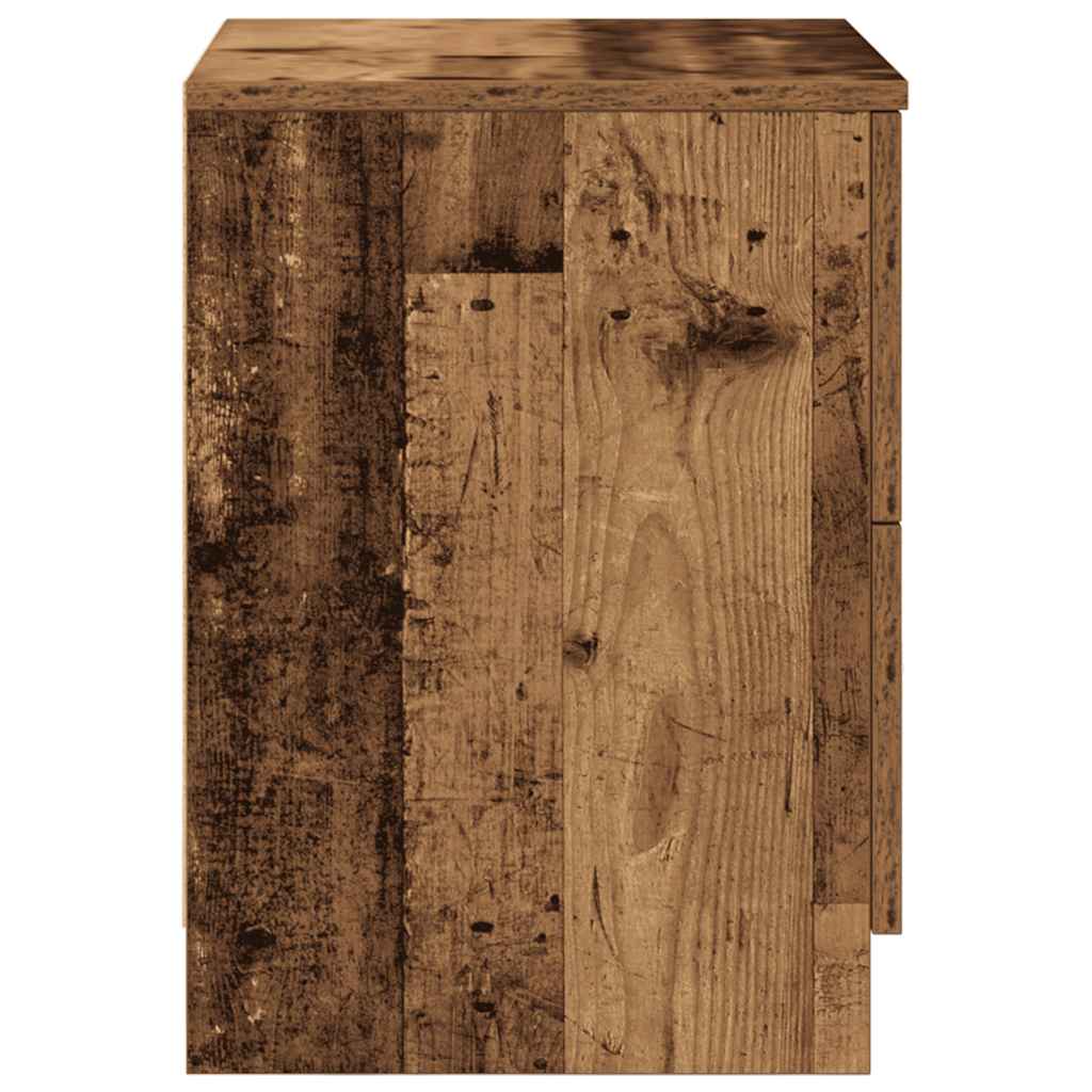 2 db antik fa színű éjjeliszekrény 2 fiókkal 40x36x50 cm