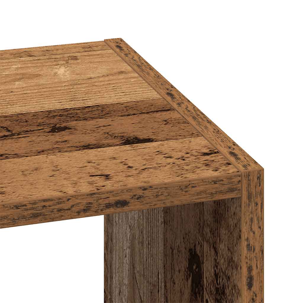 2 db antik fa színű szerelt fa könyvespolcok halmozható