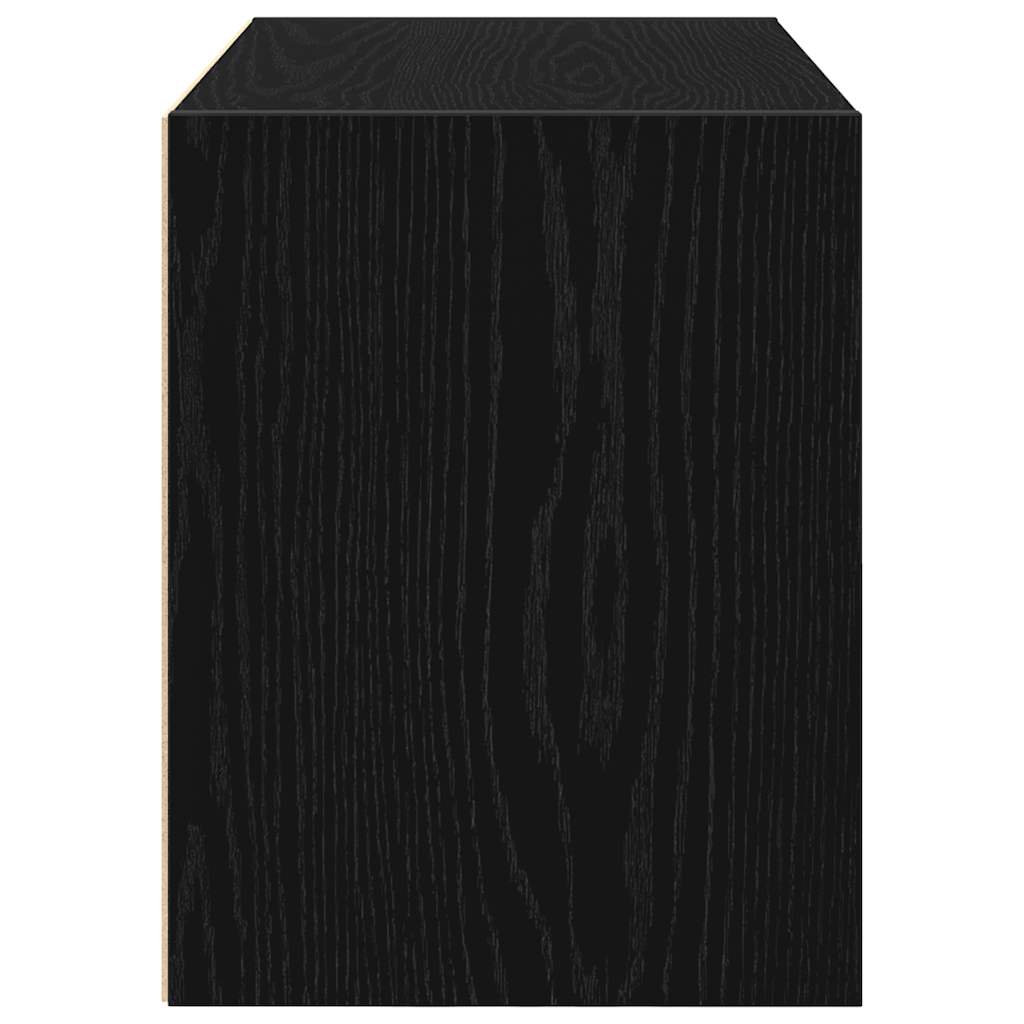 Fekete tölgy szerelt fa szekrény 2 fiókkal 60 x 31 x 40 cm Fekete tölgy szerelt fa szekrény 2 fiókkal 60 x 31 x 40 cm