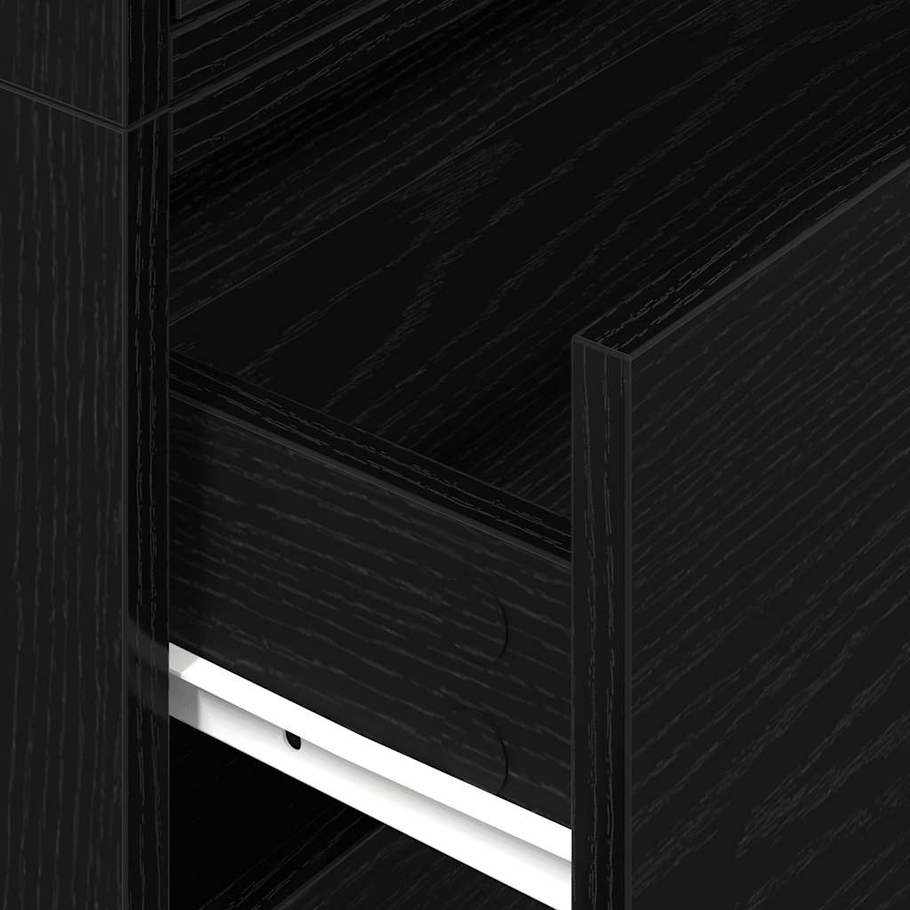 2 db fekete tölgy szerelt fa szekrény 2 fiókkal 60 x 31 x 40 cm 2 db fekete tölgy szerelt fa szekrény 2 fiókkal 60 x 31 x 40 cm