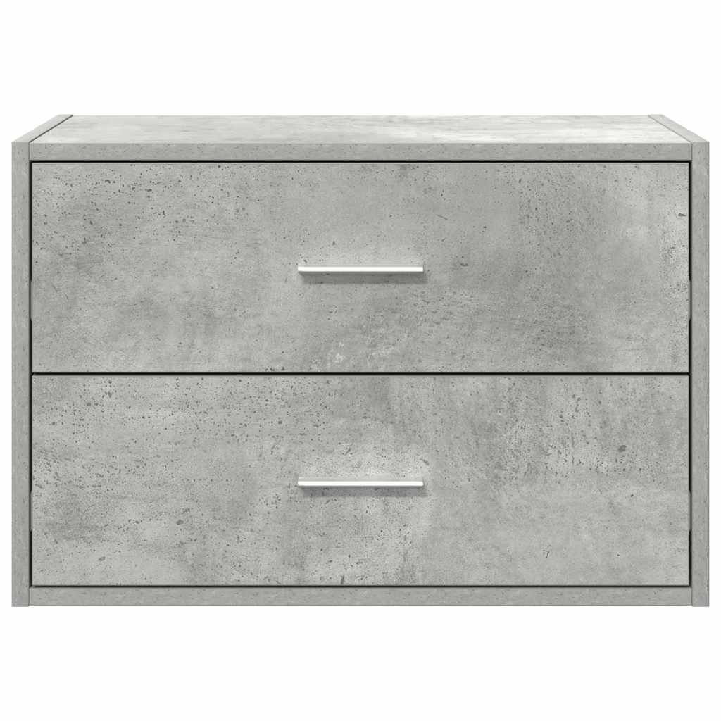 Betonszürke szerelt fa szekrény 2 fiókkal 60 x 31 x 40 cm Betonszürke szerelt fa szekrény 2 fiókkal 60 x 31 x 40 cm